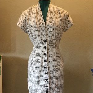 Elegant Vintage Geometric Pattern Pencil Dress